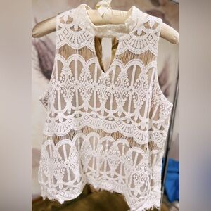 Adiva, Size Large, Tab/Cream Color Tank